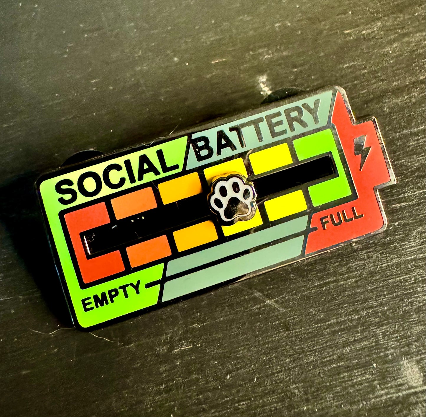 Social Battery Hard Enamel Pin
