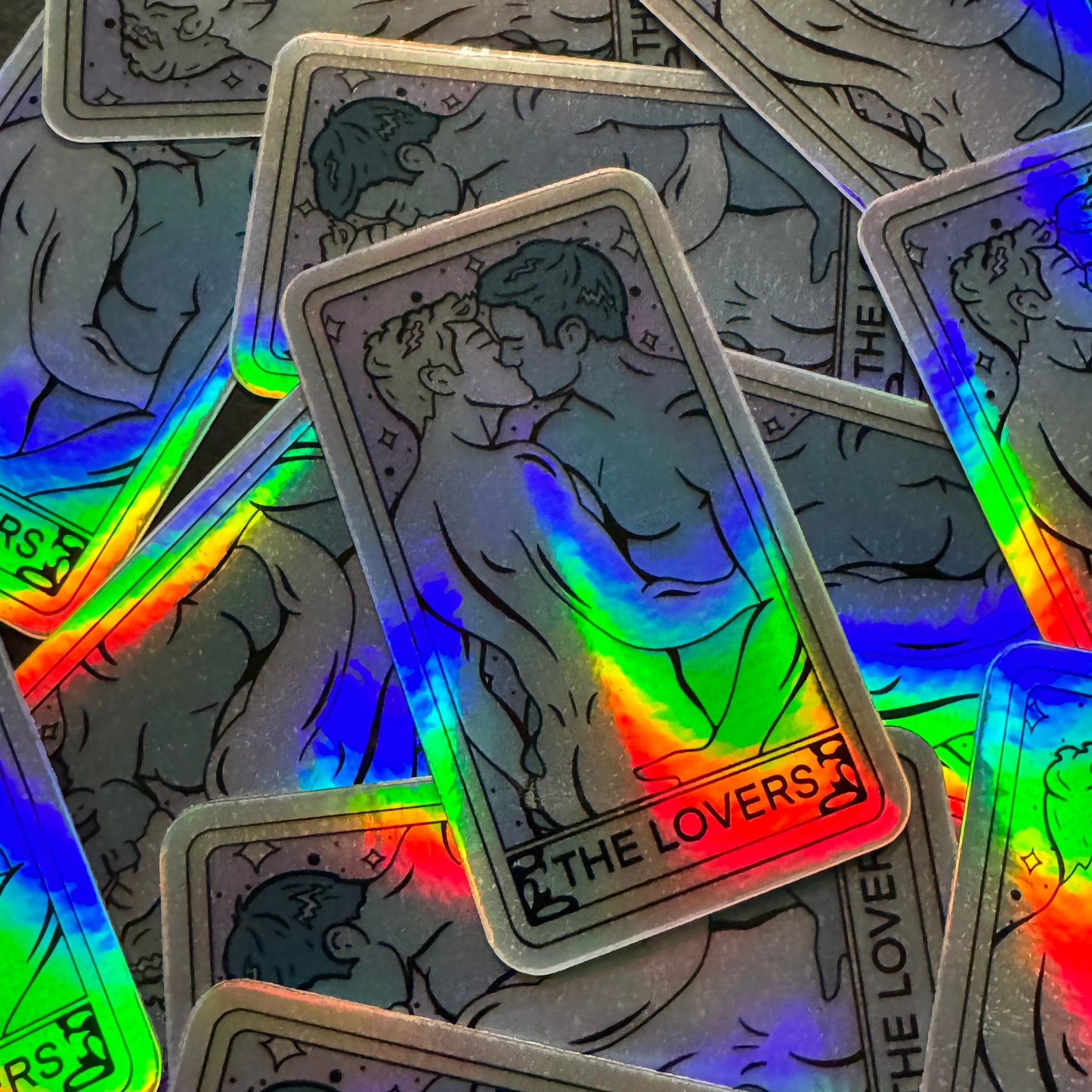 "The Lovers" Tarot Card Sticker (Holographic)