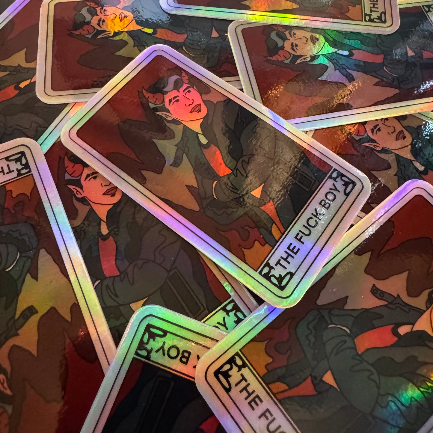 "The Fuck Boy" Tarot Card Sticker (Holographic)