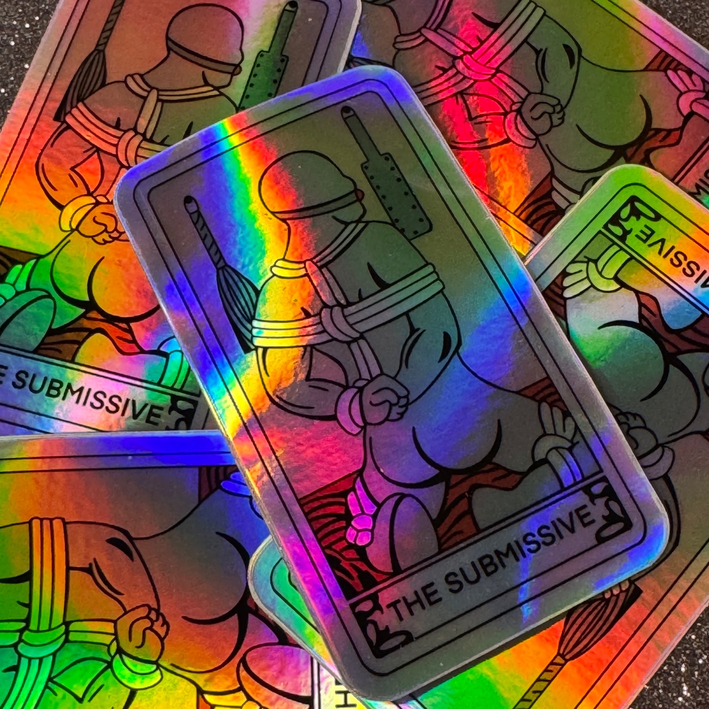 "The Submissive" Tarot Card Sticker (Holographic)