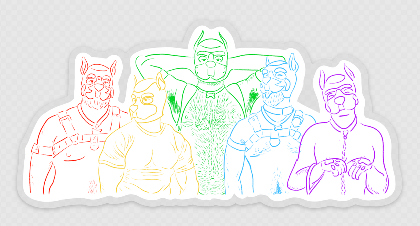 Neon Puppies 6" Sticker (Clear Vinyl)