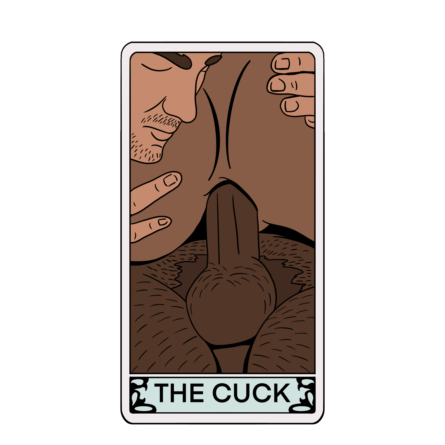 "The Cuck" Tarot Card Sticker (Holographic) (Night Tone)