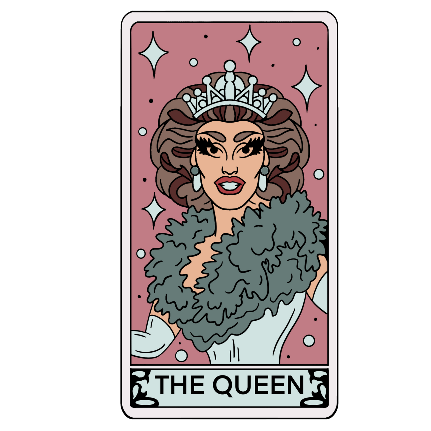 “The Queen” Tarot Card (Day Tone) Sticker (Holographic)