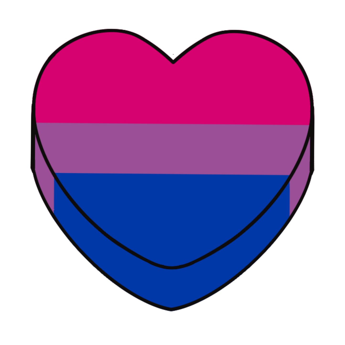 Bi Pride Candy Heart 3" Sticker (Clear Vinyl)