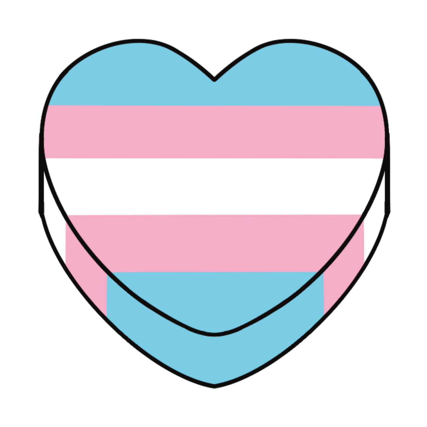 Trans Pride Candy Heart 3" Sticker (Clear Vinyl)