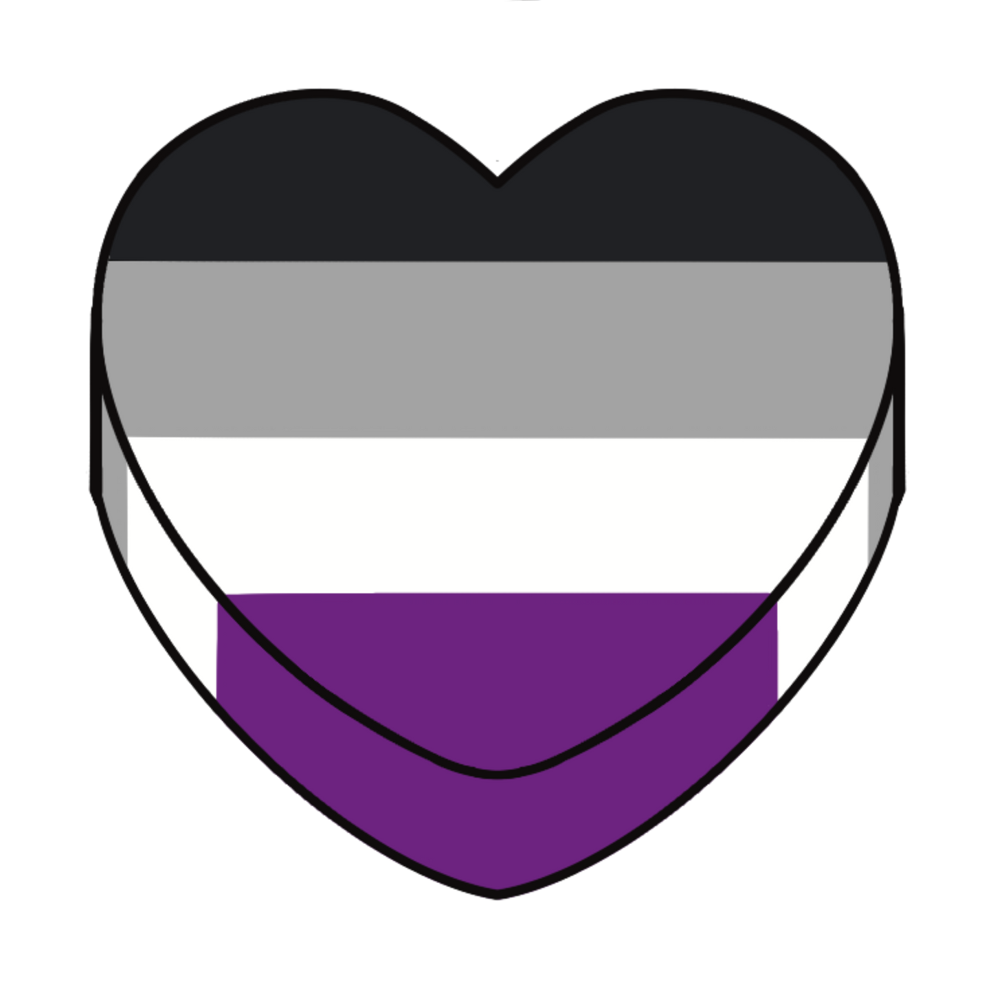 Asexual Pride Candy Heart 3" Sticker