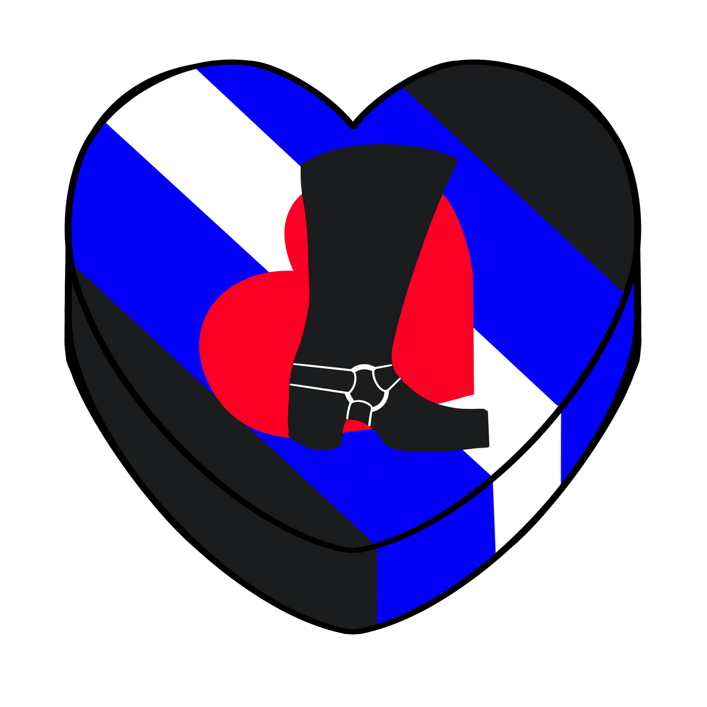Bootblack Pride Candy Heart Hard Enamel Pin