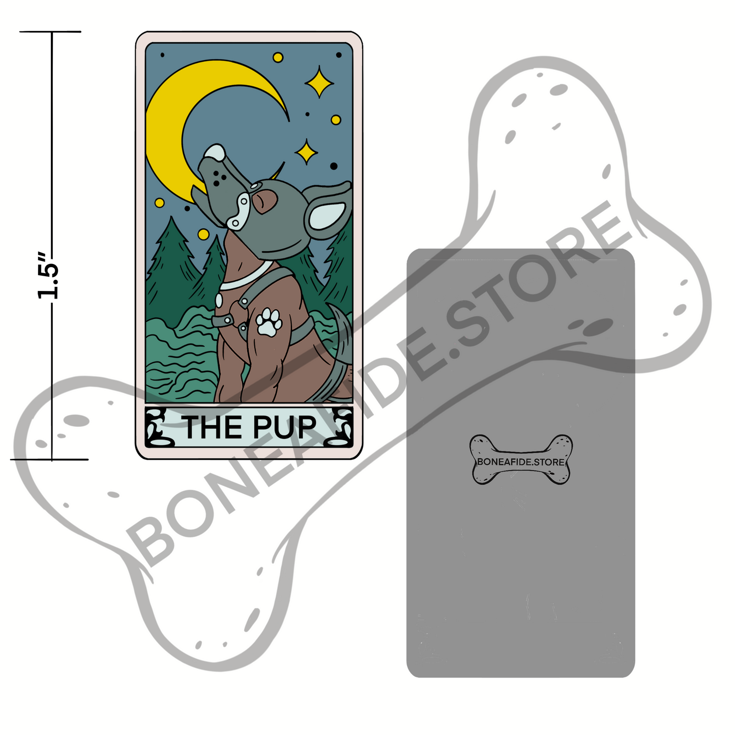 Tarot The Pup Hard Enamel Pin (Night Tone)