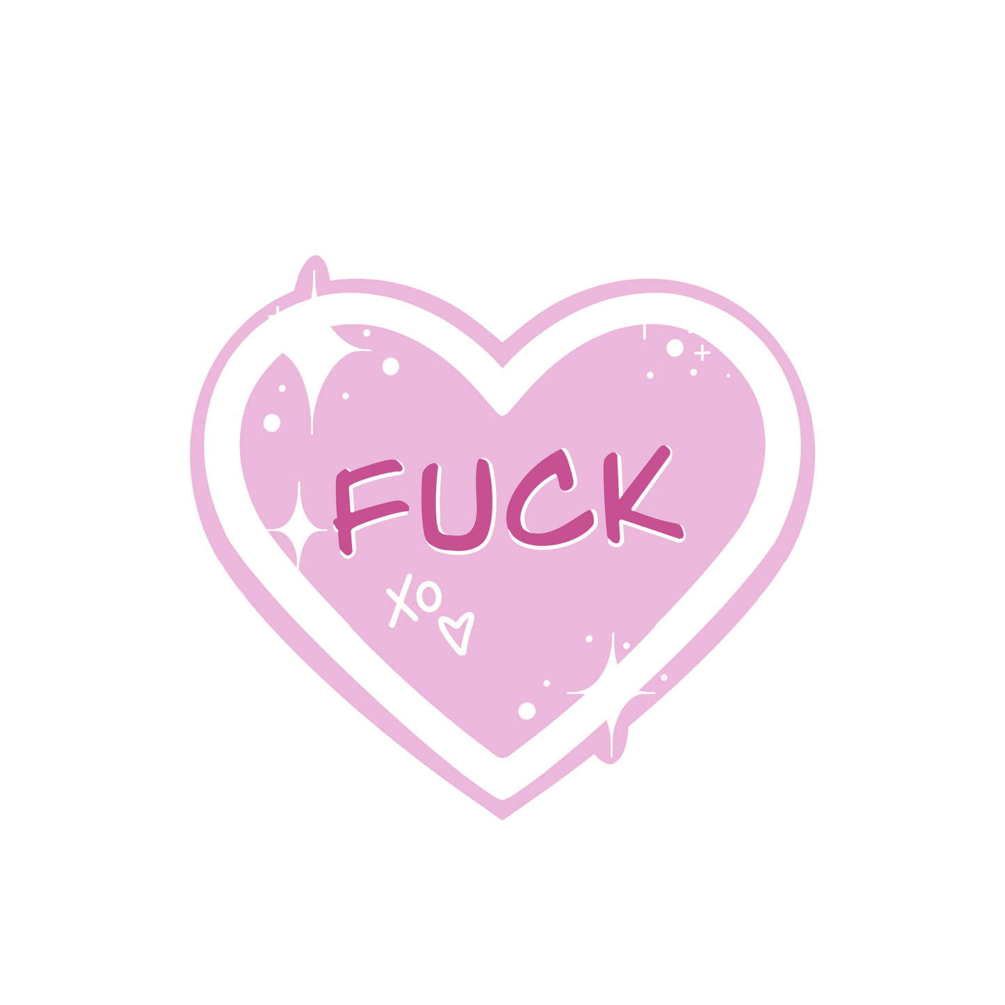 Fuck Heart Sticker (Glitter)