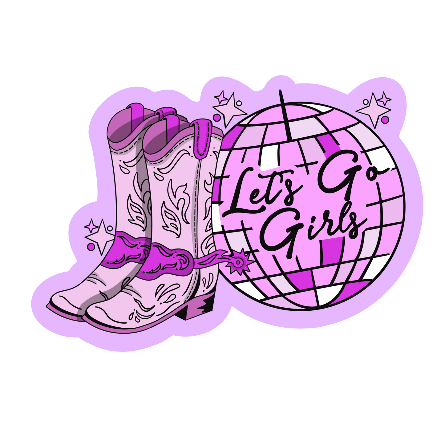 Let's Go Girls Sticker (Glitter)
