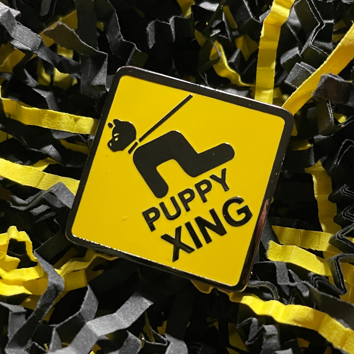 Puppy Xing Hard Enamel Pin