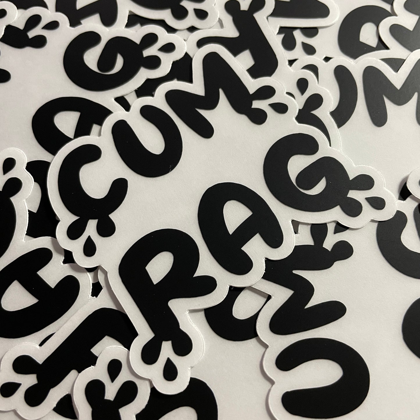 CUM RAG (Black) Clear Sticker
