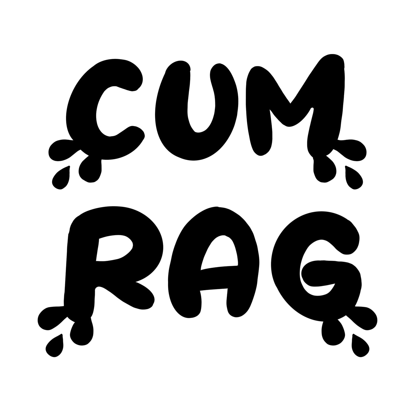 CUM RAG (Black) Clear Sticker