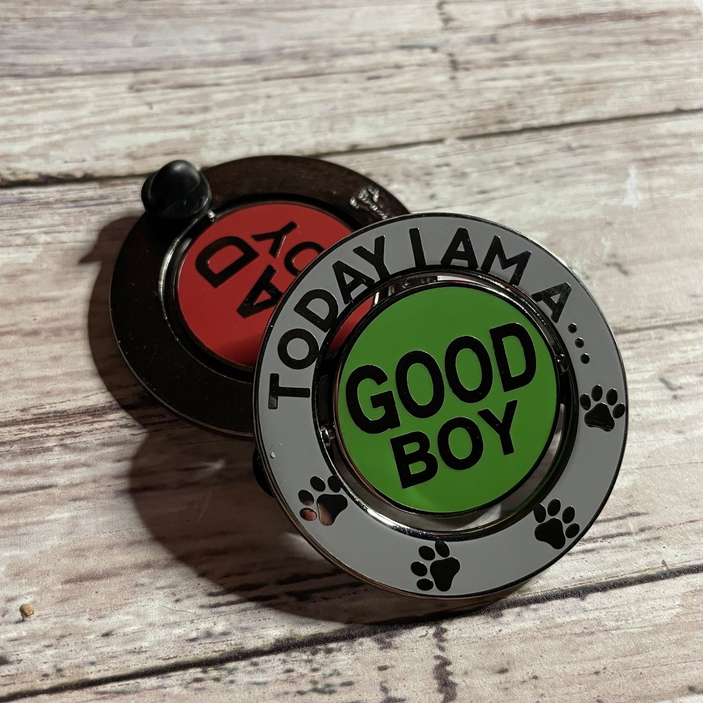 Good Boy / Bad Boy Spinning Hard Enamel Pin