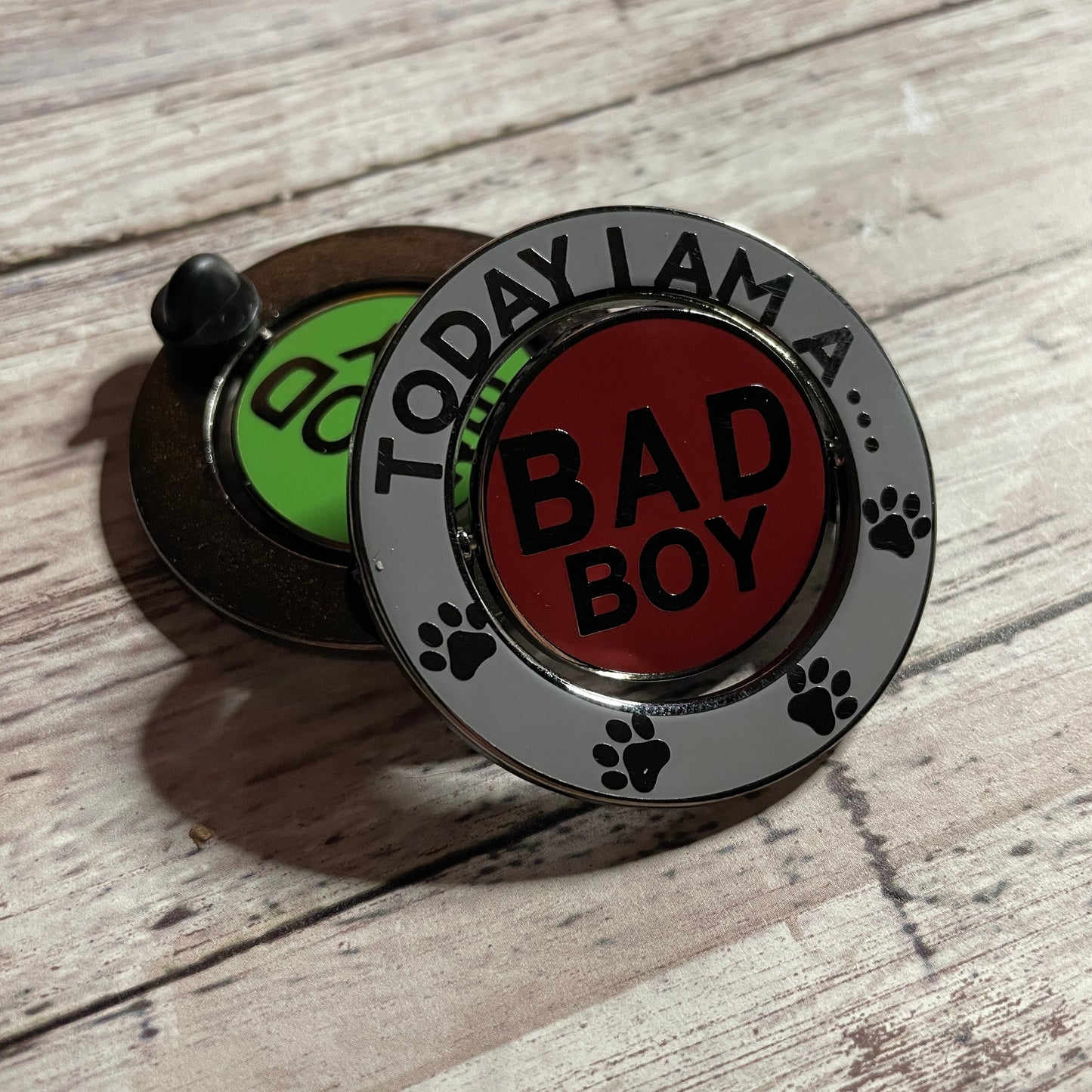 Good Boy / Bad Boy Spinning Hard Enamel Pin