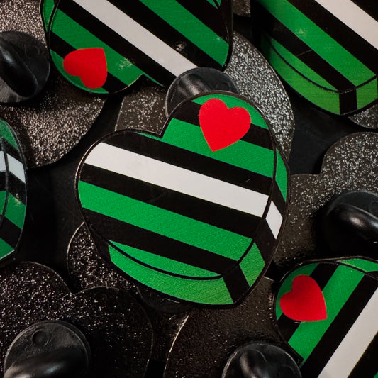 Leather Boy Candy Heart Hard Enamel Pin