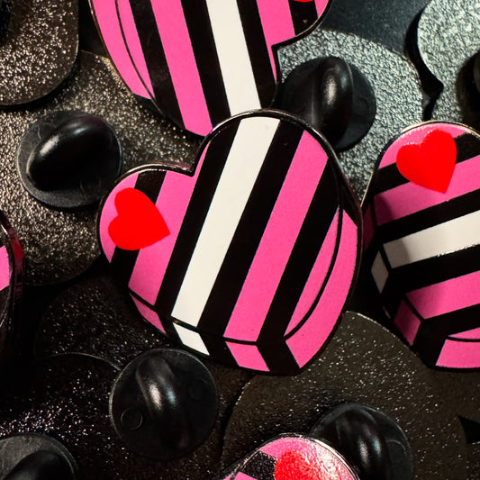 Leather Girl Candy Heart Hard Enamel Pin