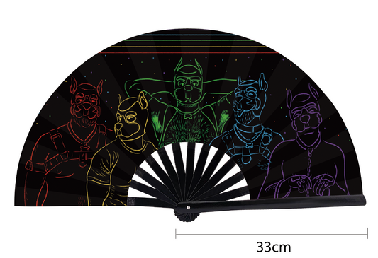 Neon Puppies Hand Fan