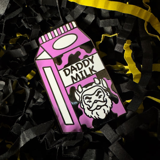 Daddy Milk Strawberry Hard Enamel Pin