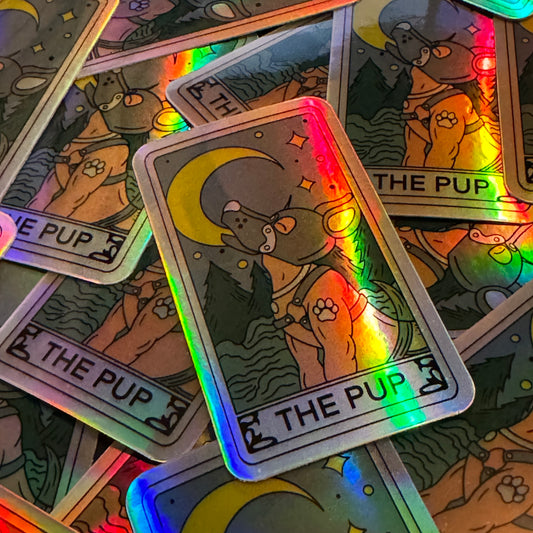 “The Pup” Tarot Card (Day Tone) Sticker (Holographic)