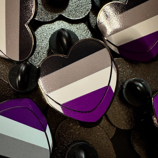 Asexual Pride Candy Heart Hard Enamel Pin