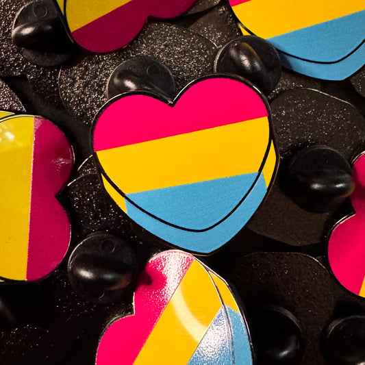 Pan Pride Candy Heart Hard Enamel Pin