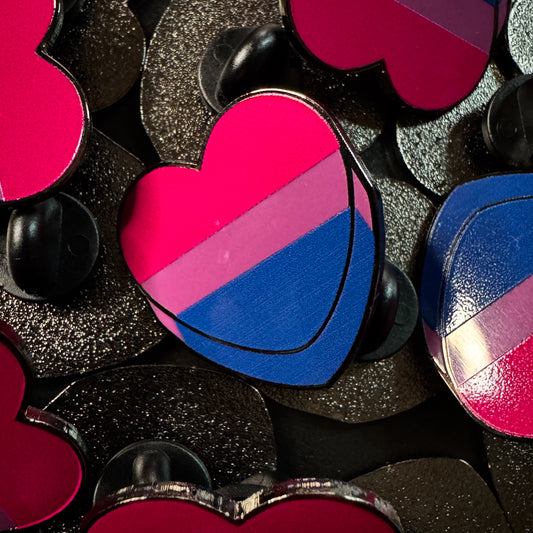 Bi Pride Candy Heart Hard Enamel Pin
