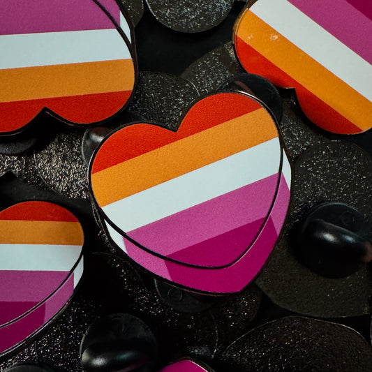 Lesbian Pride Candy Heart Hard Enamel Pin