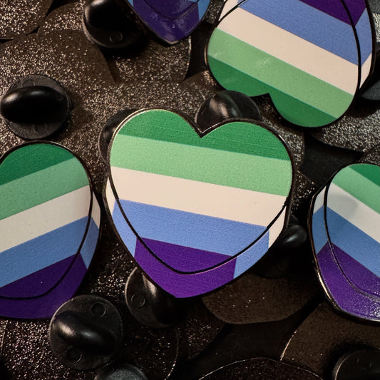 Gay Pride Candy Heart Hard Enamel Pin