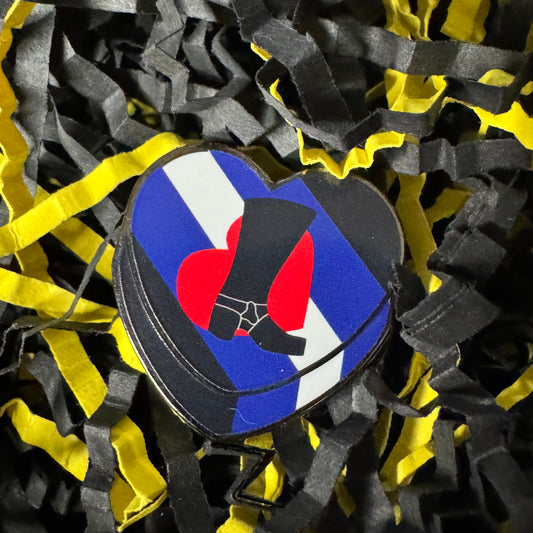 Bootblack Pride Candy Heart Hard Enamel Pin