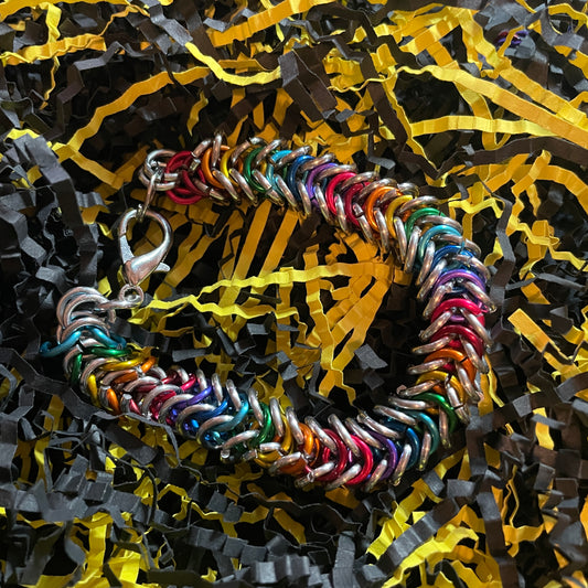 Rainbow Bracelet - Box Chain Weave