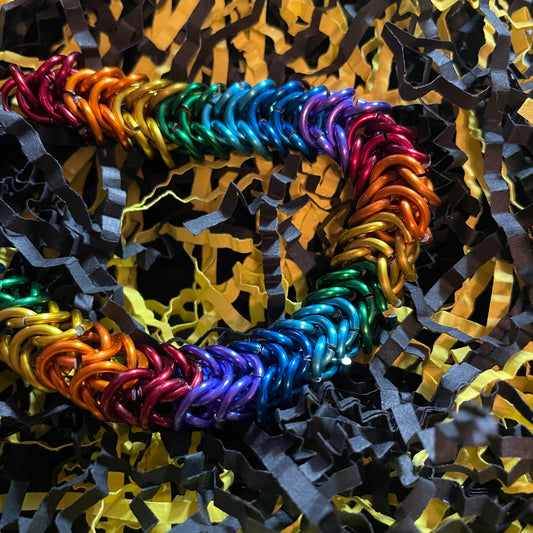 Rainbow Collar- Box Chain Weave