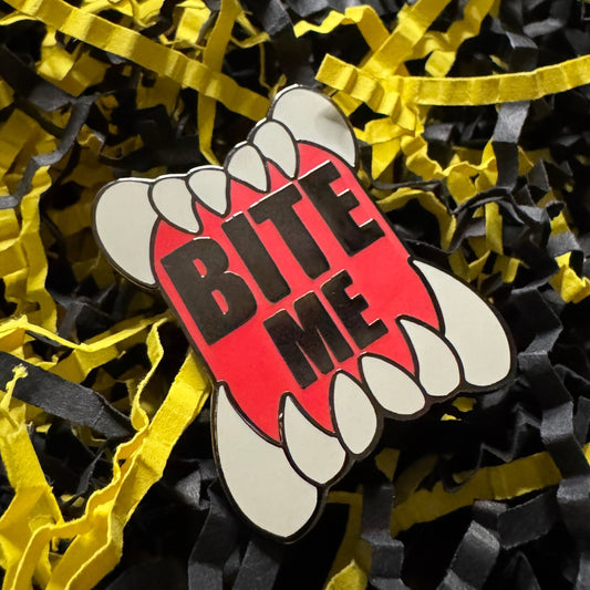 Bite Me Hard Enamel Pin