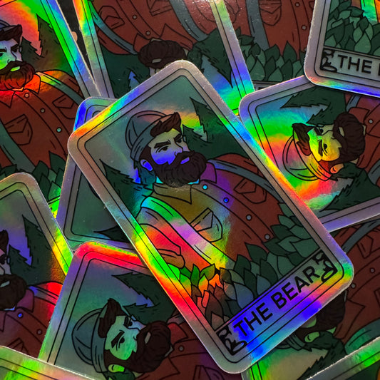 “The Bear” Tarot Card (Day Tone) Sticker (Holographic)