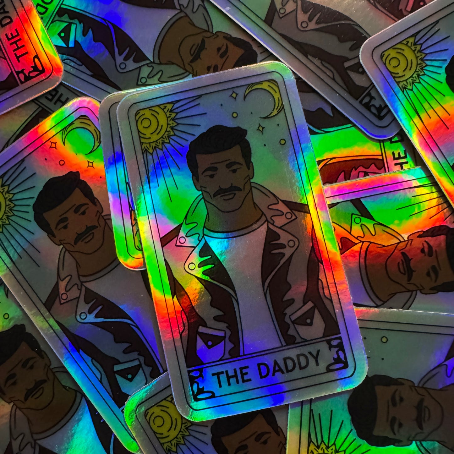 “The Daddy” Tarot Card (Night Tone) Sticker (Holographic)