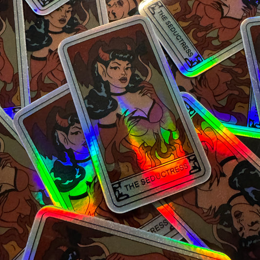 "The Seductress" Tarot Card Sticker (Holographic)