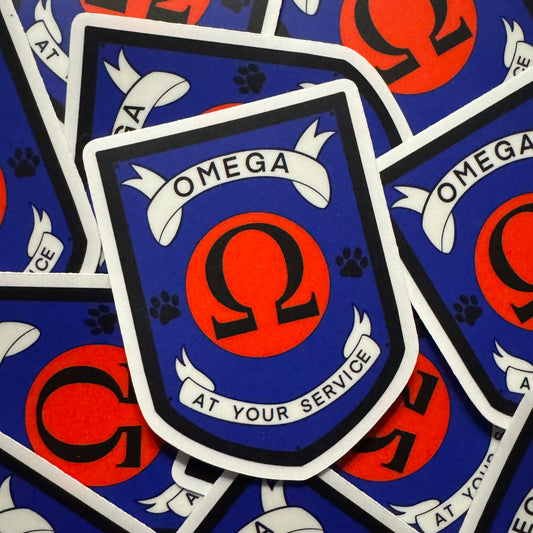 Omega Badge Sticker