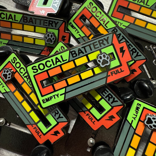 Social Battery Hard Enamel Pin