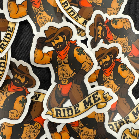 Ride Me Cowboy (Clear Sticker)