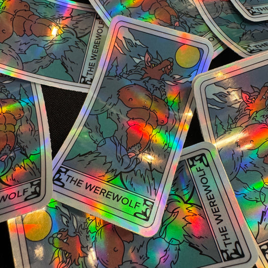 Werewolf Tarot Card Sticker (Holographic)