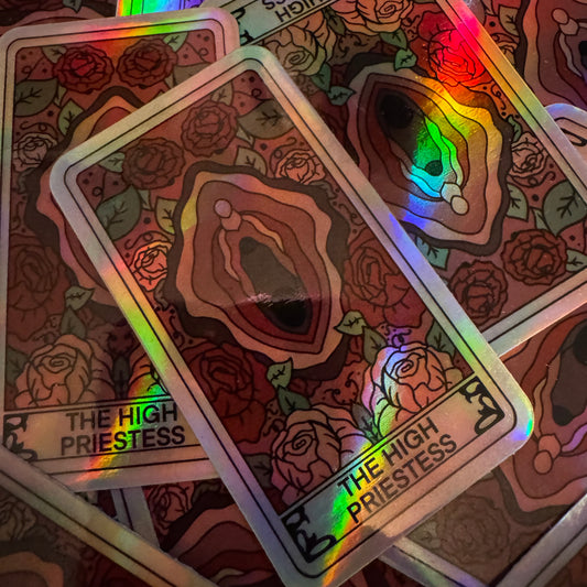 High Priestess Tarot Card Sticker (Holographic)