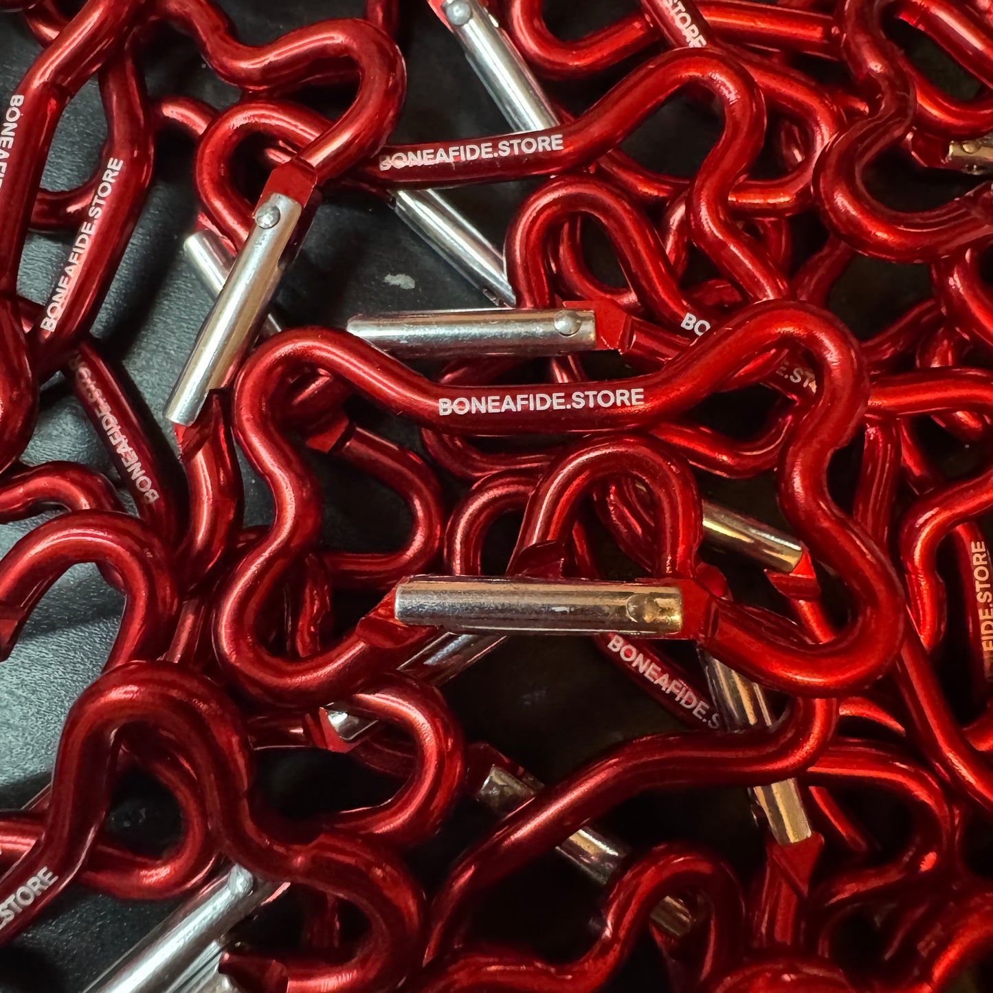 Bone Shaped Carabiner (Gold) (Red)