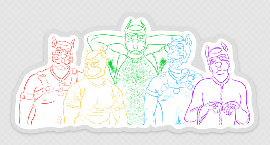 Neon Puppies 6" Sticker (Clear Vinyl)