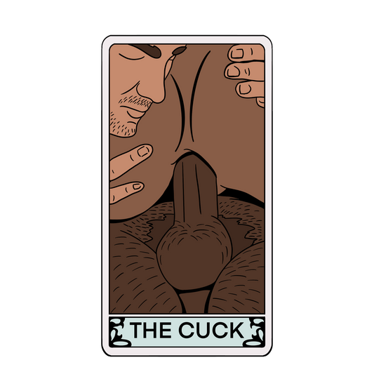 "The Cuck" Tarot Card Sticker (Holographic) (Night Tone)