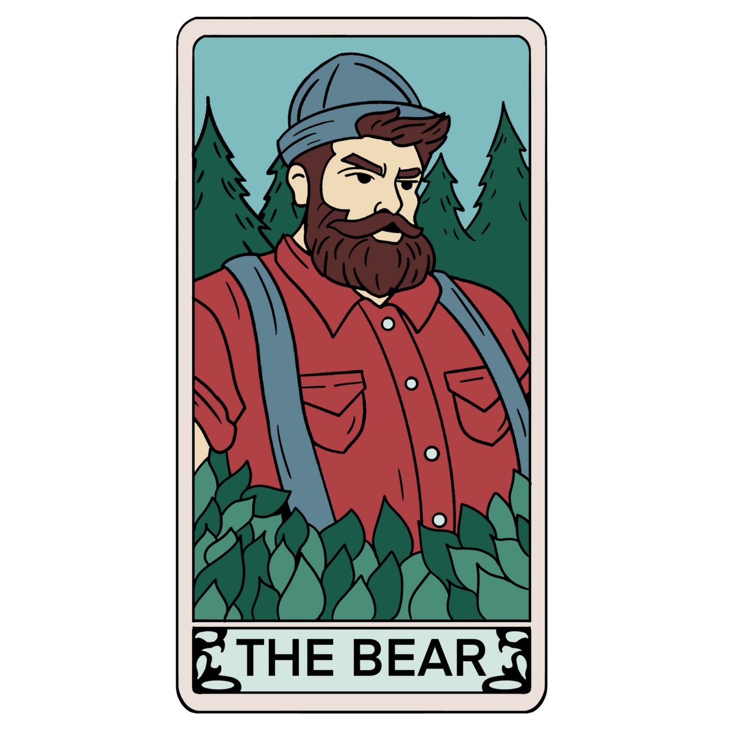 “The Bear” Tarot Card (Day Tone) Sticker (Holographic)