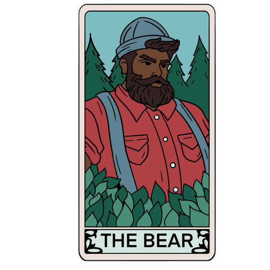 “The Bear” Tarot Card (Night Tone) Sticker (Holographic)