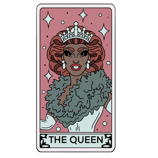 “The Queen” Tarot Card (Night Tone) Sticker (Holographic)