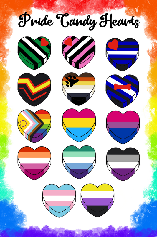 Pride Candy Heart Sticker Sheet