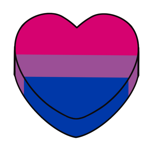 Bi Pride Candy Heart 3" Sticker (Clear Vinyl)