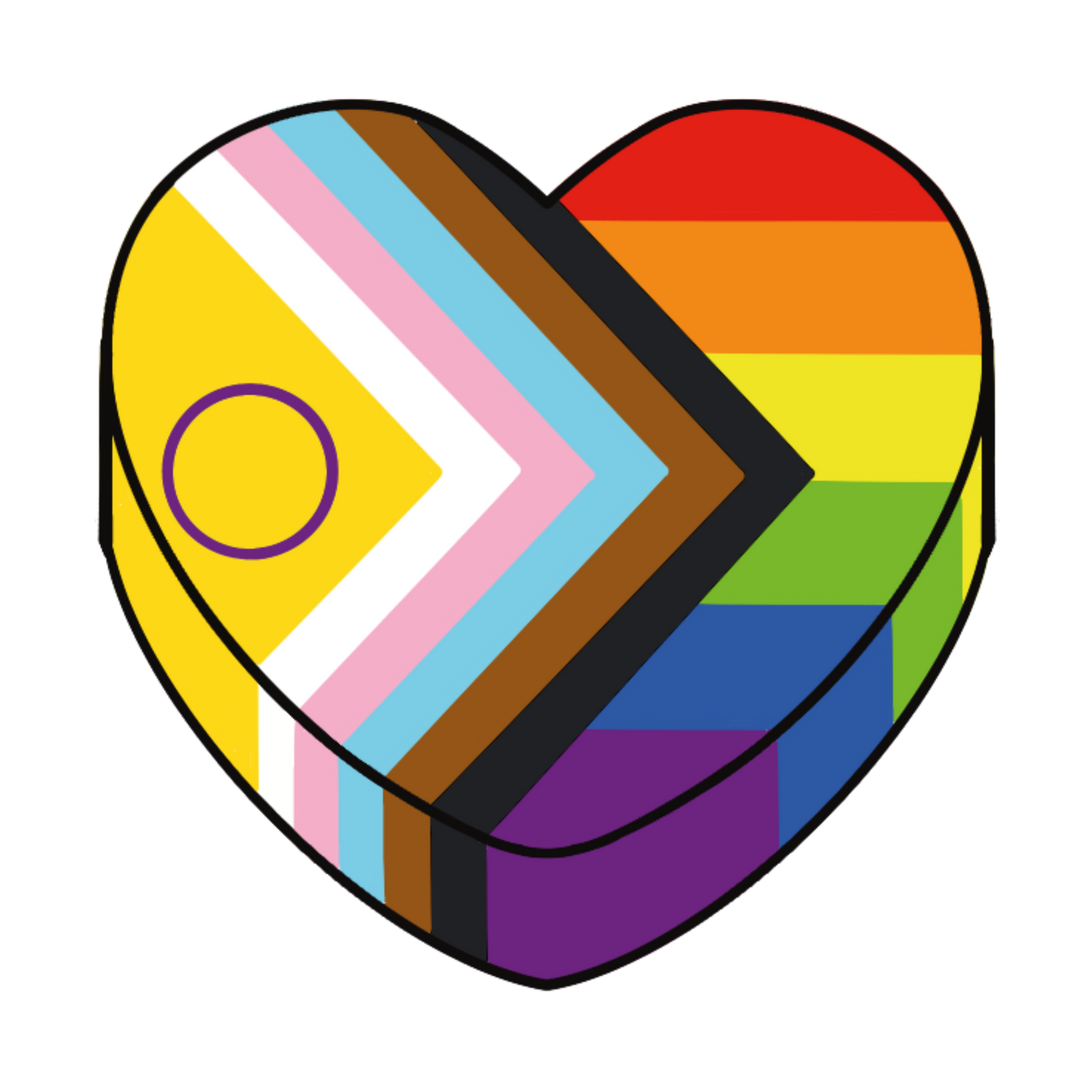 All Inclusive Pride Candy Heart 3" Sticker (Clear Vinyl)